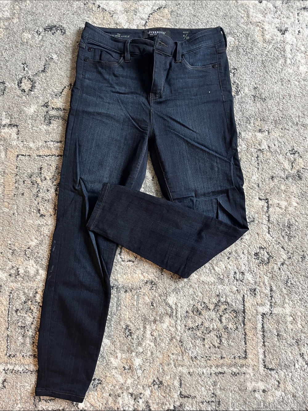 Liverpool Dark Wash High-Rise Ankle Jeans 4 / 27 Petite